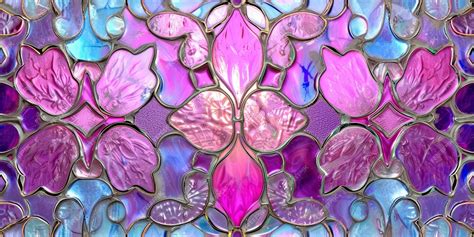 Premium Photo | Tiffany Glass Pattern in Pink Purple and Jade Colors