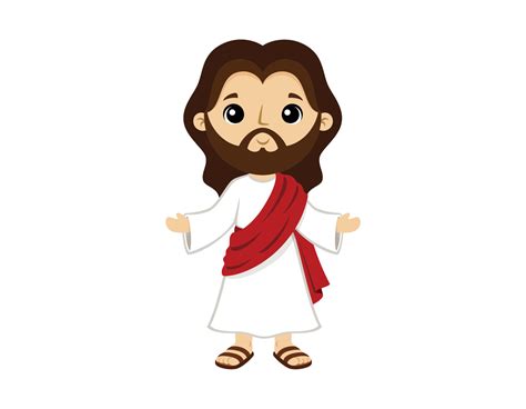 Jesus Christ in cute cartoon style. Christian Bible for kids, vector illustration. 12781125 ...