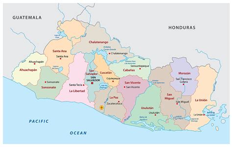 Mapa Departamentos De El Salvador