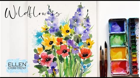 Loose Watercolor Wildflowers / Easy for beginners/ Step by step ...