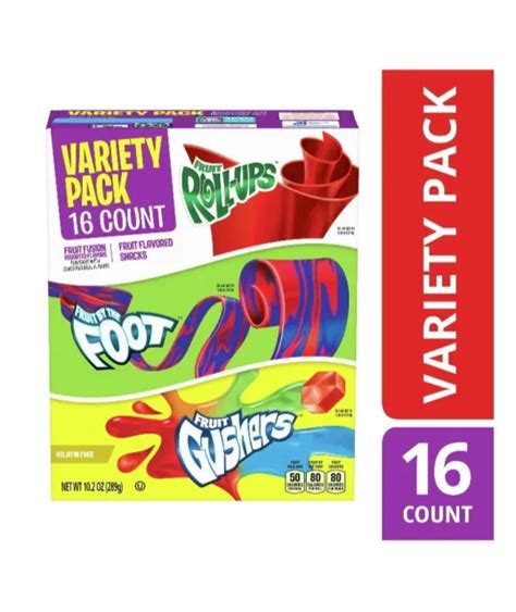 FRUIT ROLL=UPS FRUIT By The Foot Gushers (2) 16 Count Variety Packs Kids Snacks $21.50 - PicClick