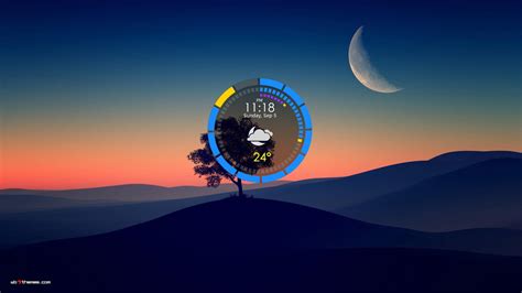 Rhazor Clock digital clock and weather conditions rainmeter skin