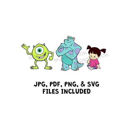 Monsters Inc LAYERED SVG Bundle Mike Sully Boo SVG - Etsy