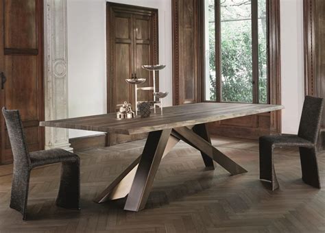 Bonaldo Big Dining Table In American Walnut With Natural Edges ...