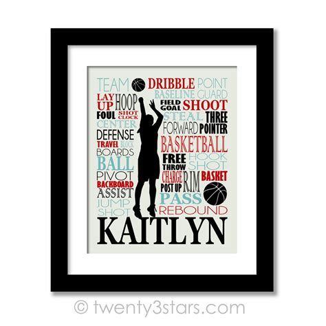 Girl's Basketball Poster Typography Girls Basketball Art | Etsy