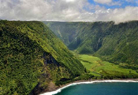 Sale Waterfall Waipio Valley, Big Island, Hawaii, Aerial View of the ...