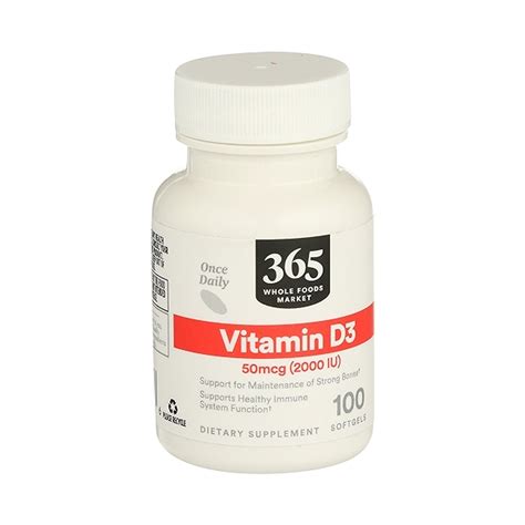 Vitamin D3 Softgels, 2000 IU, 100 softgels at Whole Foods Market