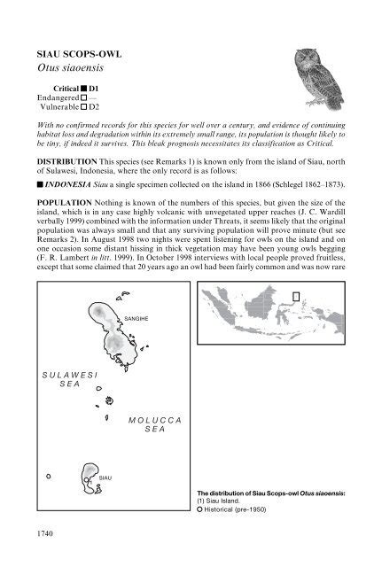 Siau Scops-owl Otus siaoensis - BirdBase