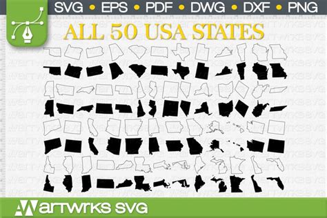 United states map SVG files for Cricut | 50 States svg files (733800) | Cut Files | Design Bundles