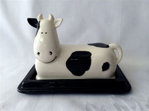 Cow Butter Dish Black and White Cow Holstein Butter Dish | Etsy