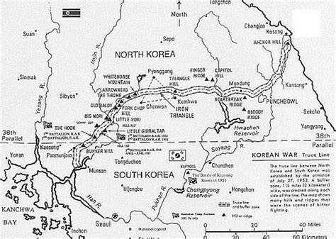 Korean War Truce Line Map circa 1953.... - Korean War Project