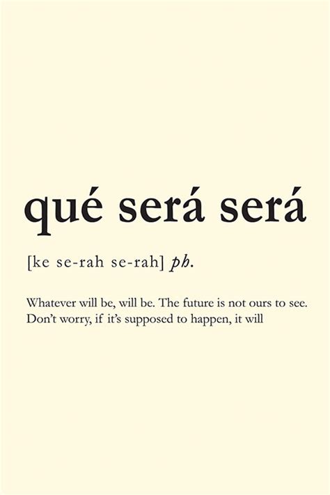 Que Sera Sera Meaning Poster - Artdesign