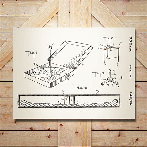 Pizza Saver Patent Art Wooden Sign | Laser Engraved Wall Art