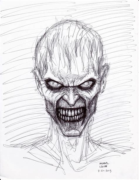 Zombie Pen Sketch 2-21-2013 by myconius on DeviantArt | Zombie drawings, Creepy drawings, Scary ...