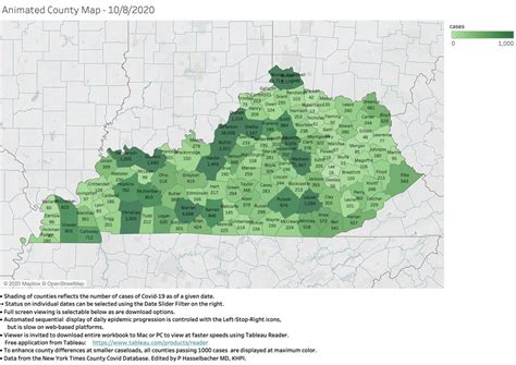 Serial Map Display of Spread of Covid-19 Across Kentucky. | Kentucky Health Policy Institute