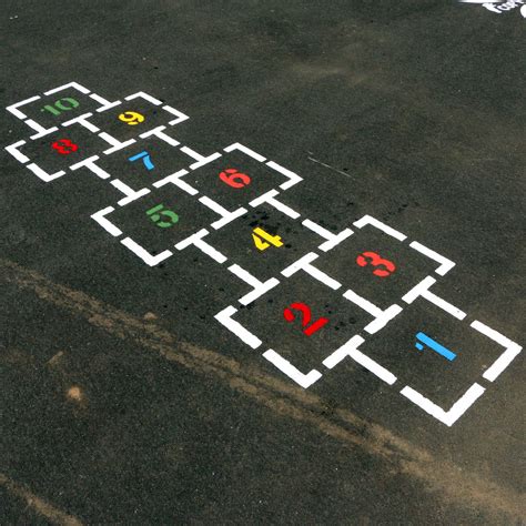 Traditional Square Hopscotch Stencil | Stencil Ease