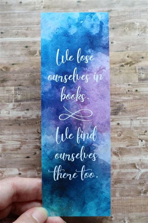 Watercolor Bookmarks Printable, Bookish Bookmarks Book Quote, Literary ...