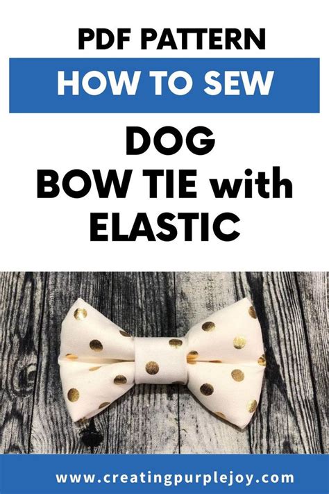 a bow tie with gold dots on it and the words how to sew dog bow ties