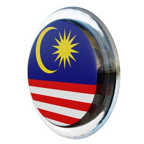 Malaysia Right View 3d textured glossy circle flag 10869165 PNG