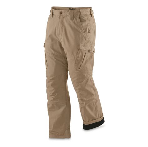 Guide Gear Men's Fleece Lined Canvas Work Pants - 607608, Insulated Pants, Overalls & Coveralls ...