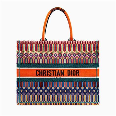 Dior Women Dior Book Tote Bag in Multi-Coloured Embroidered Canvas | Dior book tote, Book tote ...