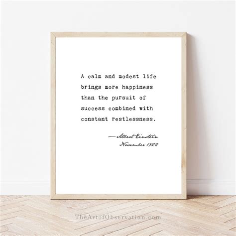 Albert Einstein Quote Wall Art Print Happiness Einstein Poster Quote ...