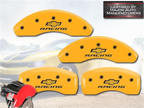 2014-2015 Chevy Cruze Front + Rear Yellow MGP Brake Disc Caliper Covers ...