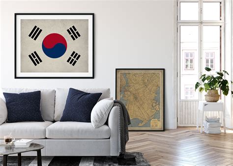 South Korea Flag Art, South Korea Flag Print, Flag Poster, Country ...