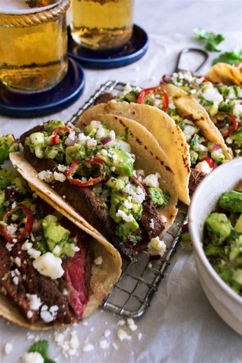 Spiced Flank Steak Tacos with Avocado Salsa - The Original Dish