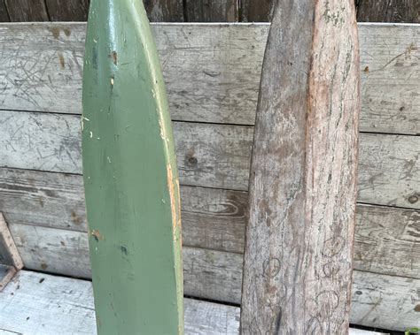 Old Paint Antique WOODEN Oars Lake House Canoe Boat Nautical - Etsy