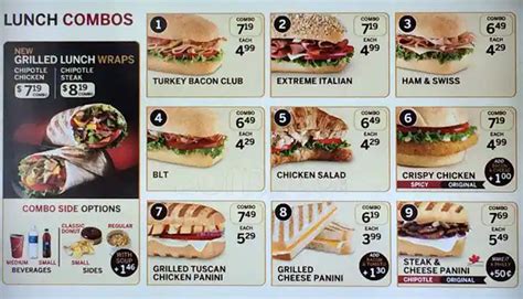 Tim Hortons Menu, Menu for Tim Hortons, Lake Shore Boulevard, Toronto ...