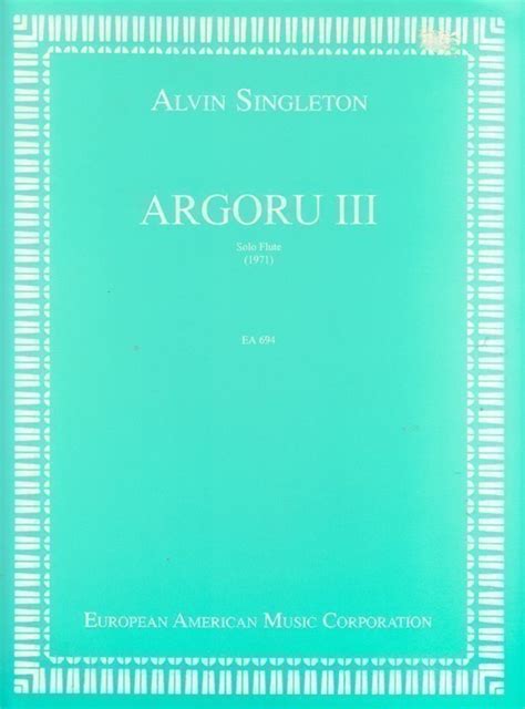 Argoru III for Solo Flute (Flute Alone) – Rose Music