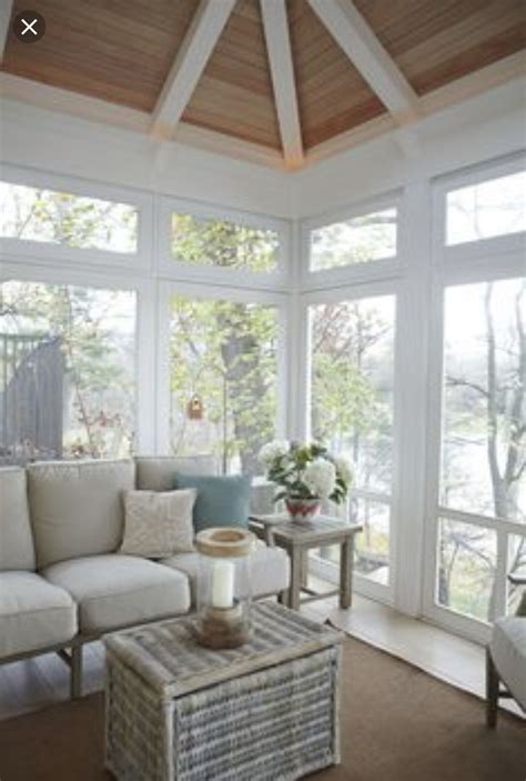 4 season room interior Soft cozy | Sunroom designs, House with porch, Home