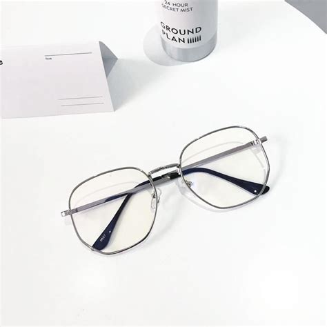 Clear transparent metallic frame square geometric glasses – Artofit