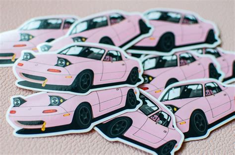 Kawaii Pink Miata Vinyl Sticker Cute JDM Car Decor Slap - Etsy