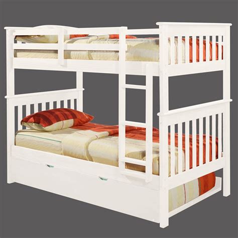 Luciana Mission Twin Bunk Bed - White Finish, Mattress Ready | DCG Stores