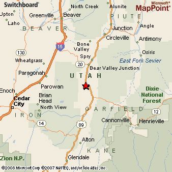 Panguitch, Utah Area Map & More