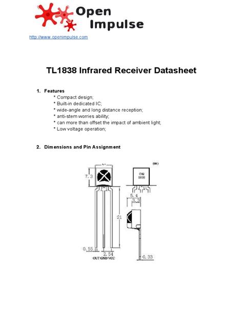 TL1838 Infrared Receiver Datasheet