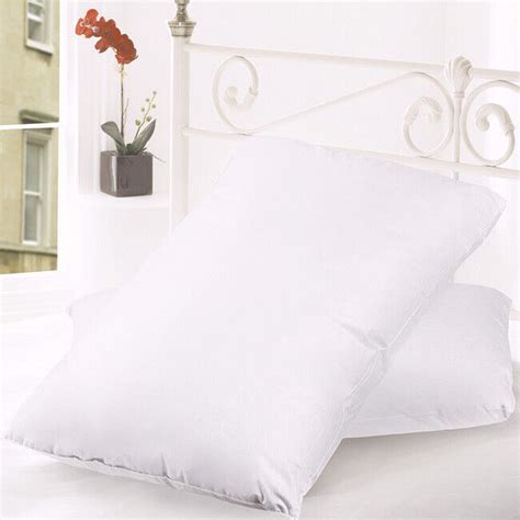 Feather & Down Blend Bed Pillows 100% Cotton Cover 2 Pack Queen King ...