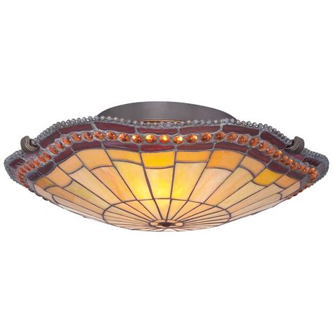 allen + roth 16.35-in W Antique Bronze Tiffany-Style Ceiling Flush Mount Light Lowes.com | Flush ...