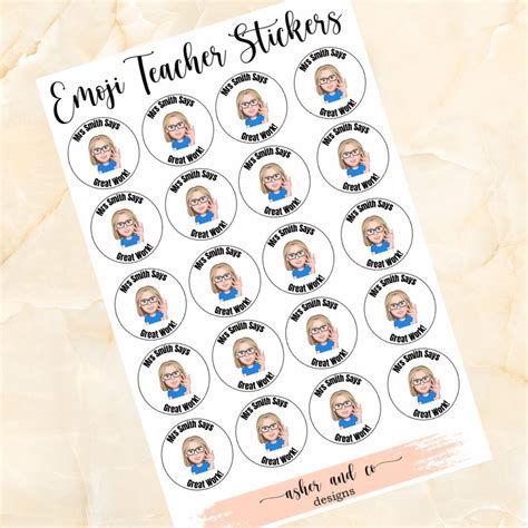 Bitmoji Teacher Stickers Emoji Sticker Teacher Classroom | Etsy Australia