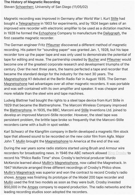 History of Magnetic (Tape) Recording | History, Magnetic tape, Records