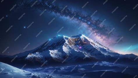 Premium AI Image | Starry Mountain A Mystical Night in Space