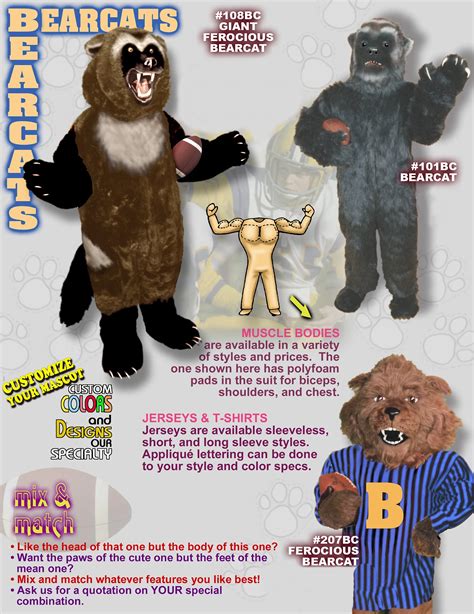 Bearcat Mascot Costumes Customized for Your Team or Organization