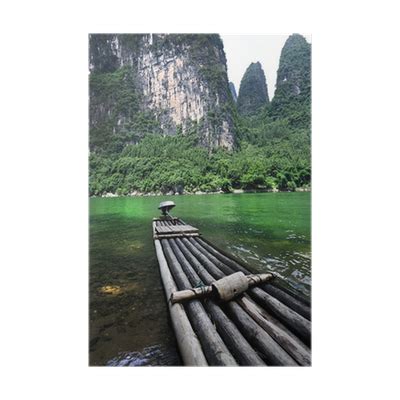 Poster Bamboo Raft, Li River - PIXERS.UK