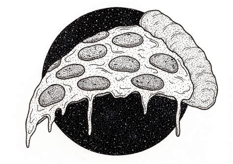 Pizza. 5x7 ink drawing. : r/drawing