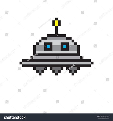 Pixel Art Ufo Stock Vector (Royalty Free) 1361085239 | Shutterstock