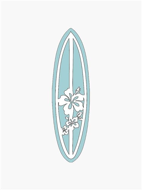 "Light Blue Surfboard" Sticker for Sale by nahedanassan | Redbubble