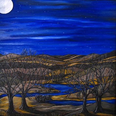 Moonlit Night Painting by Kerry Bennett