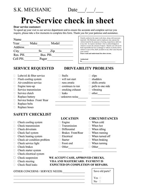 Customer Check In Sheet - Fill Online, Printable, Fillable, Blank | pdfFiller